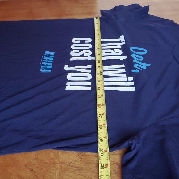 Jeopardy Game Show T Shirt Mens L Ooh That Will Cost You Blue Alex Trebek Gift - Picture 9 of 9